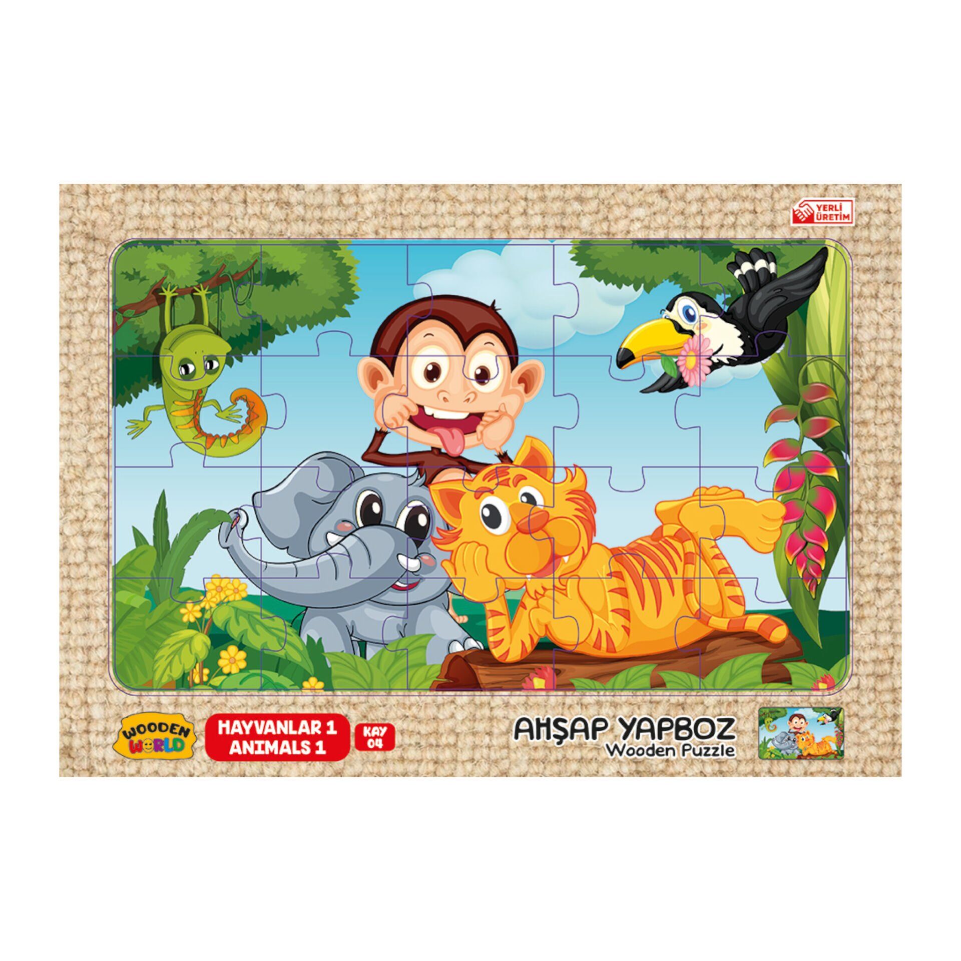 Wooden World Ahşap Puzzle  Küçük 24X34 Hayvanlar