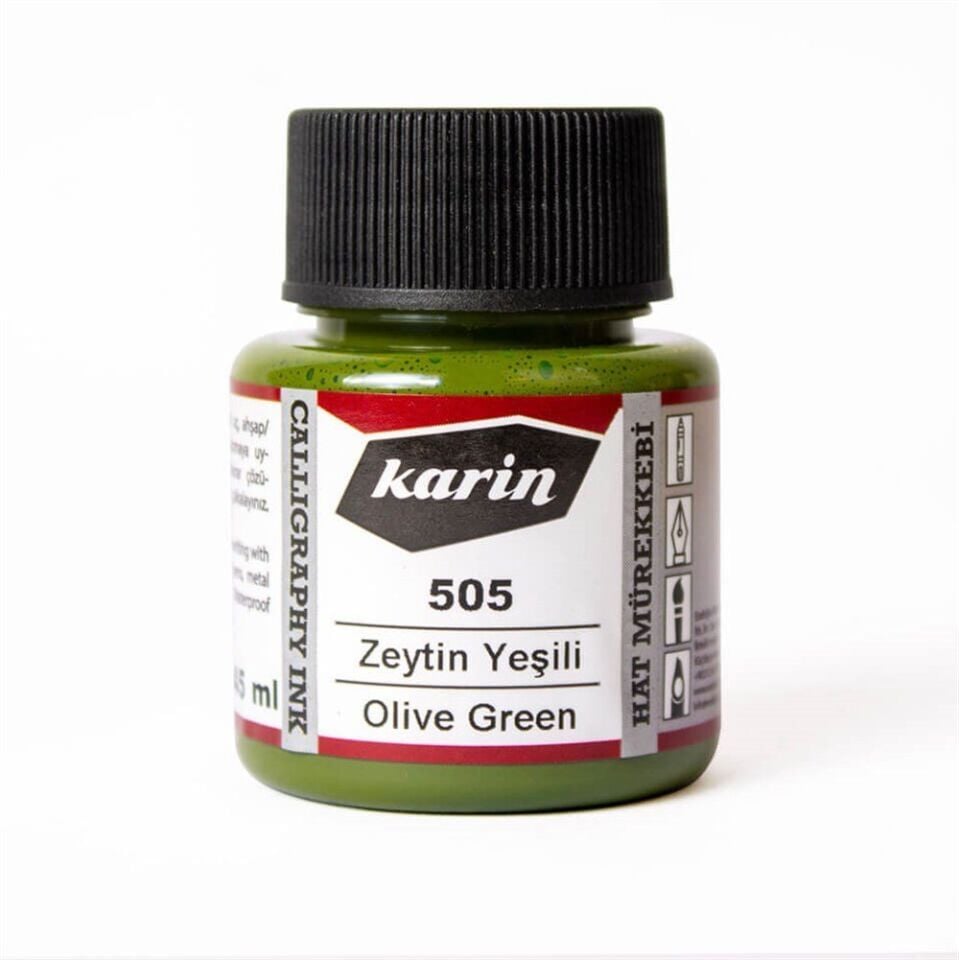 Karin Hat ve Kaligrafi Mürekkebi 505 Zeytin Yeşili 45 ml
