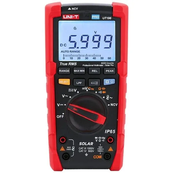 Unit UT196 1700V DC True RMS Profesyonel Solar Dijital Multimetre