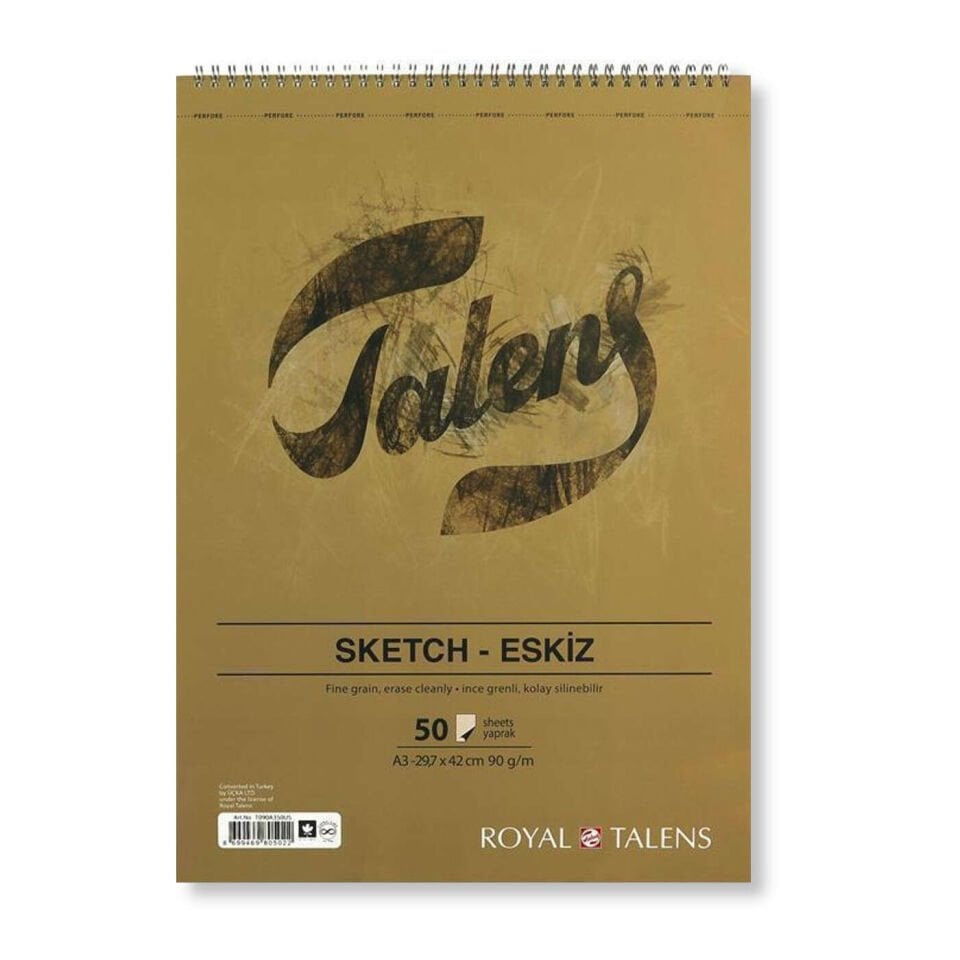 Talens Üstten Spiralli Eskiz Defteri A3 90 g 50 Yaprak
