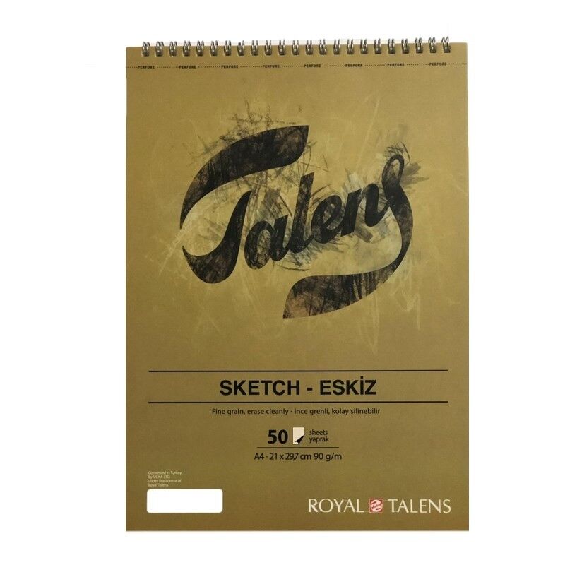 Talens Sketch Eskiz Defteri A4 50 Yaprak 90G Üstten Spiralli