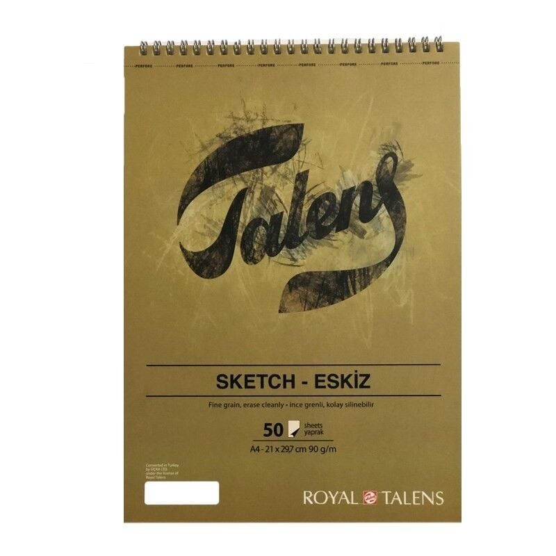 Talens Sketch Eskiz Defteri A4 50 Yaprak 90G Üstten Spiralli