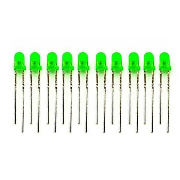 5 mm Yeşil Led Paketi - 10 Adet