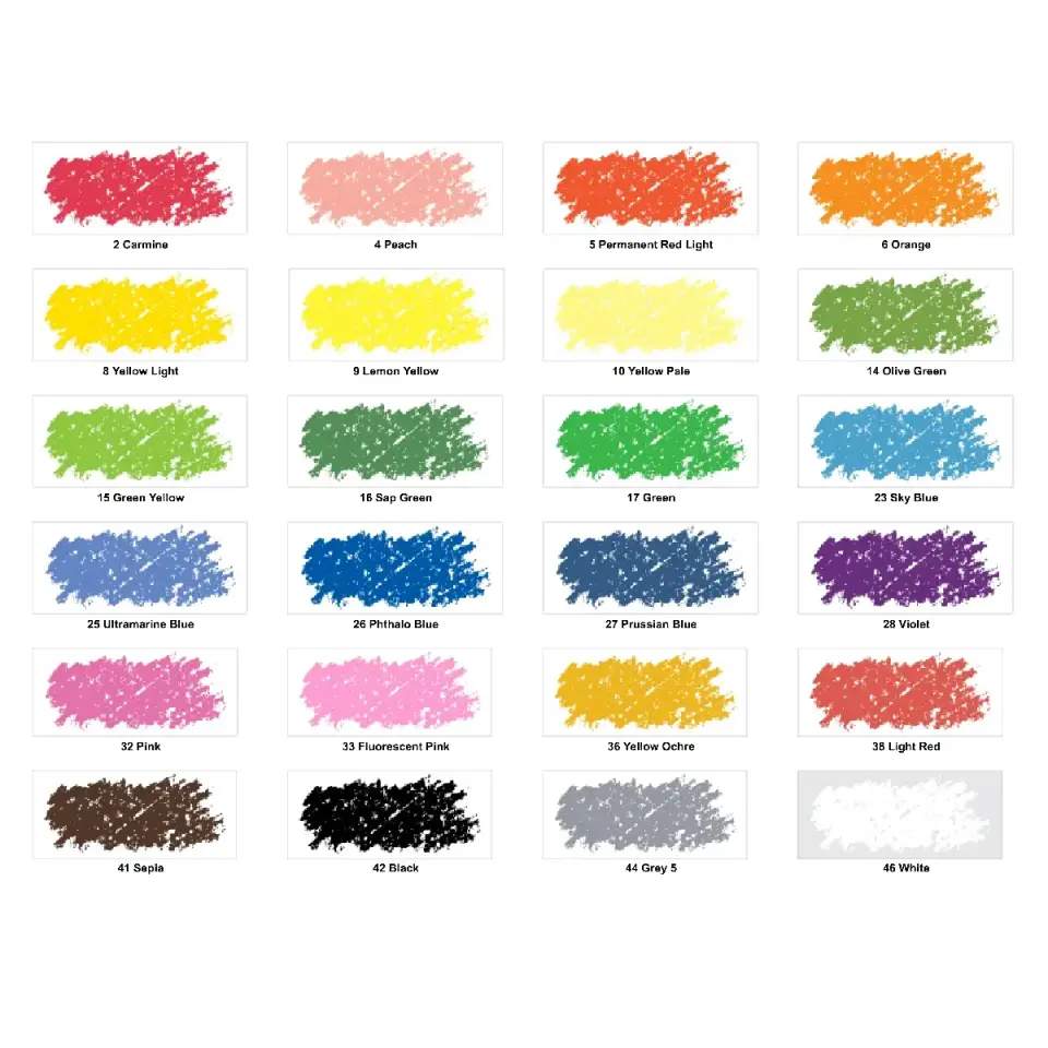 Shinhan Art Soft Pastel 24 Renk Tam Boy (Large) Pastel Boya