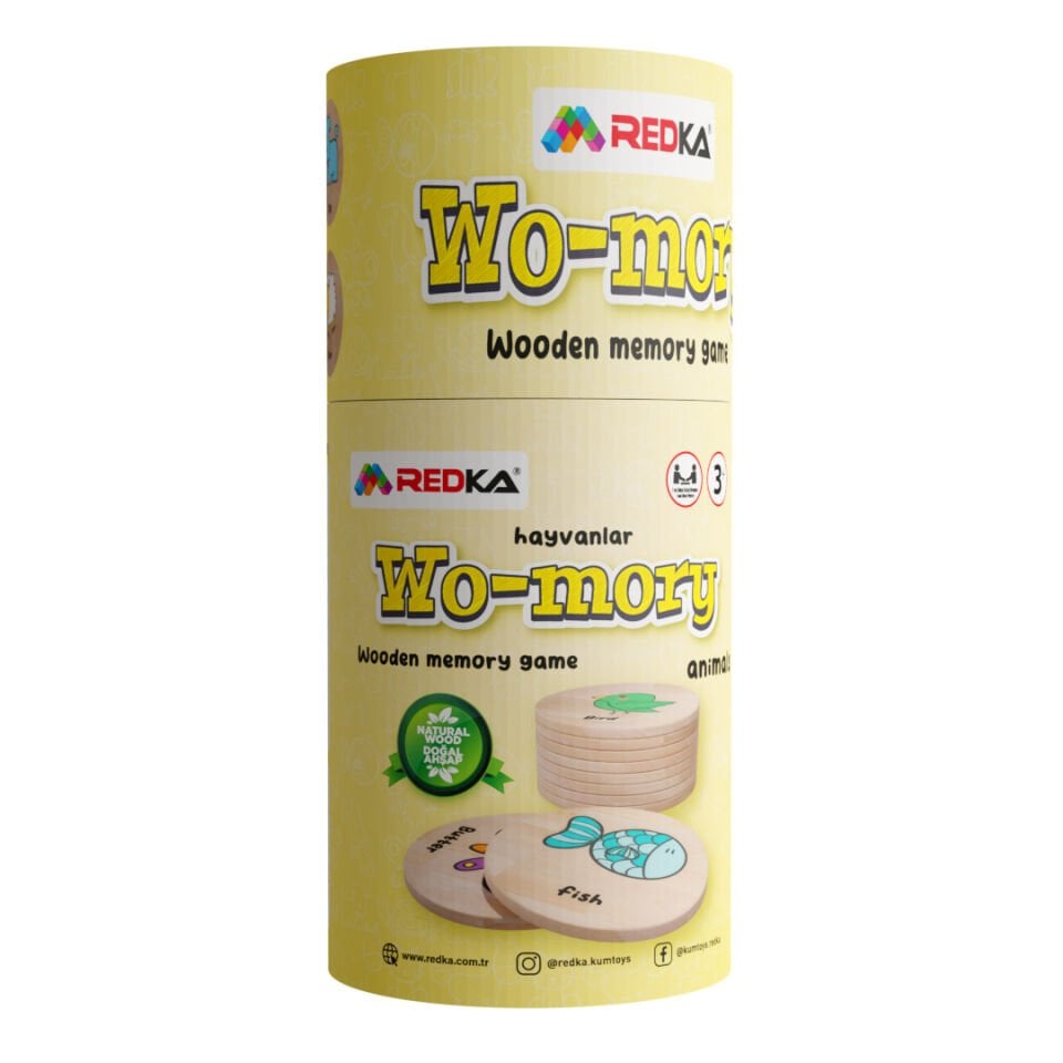 Redka Wo-Mory (4 Model 12 li Display Ahşap Hafıza Oyunu)