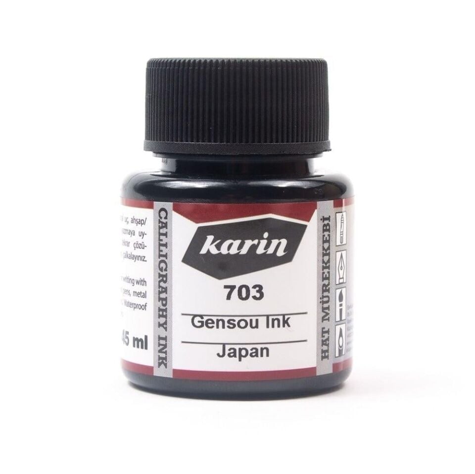 Kaligrafi ve Hat Mürekkebi 45 ml Gensou 703 Siyah