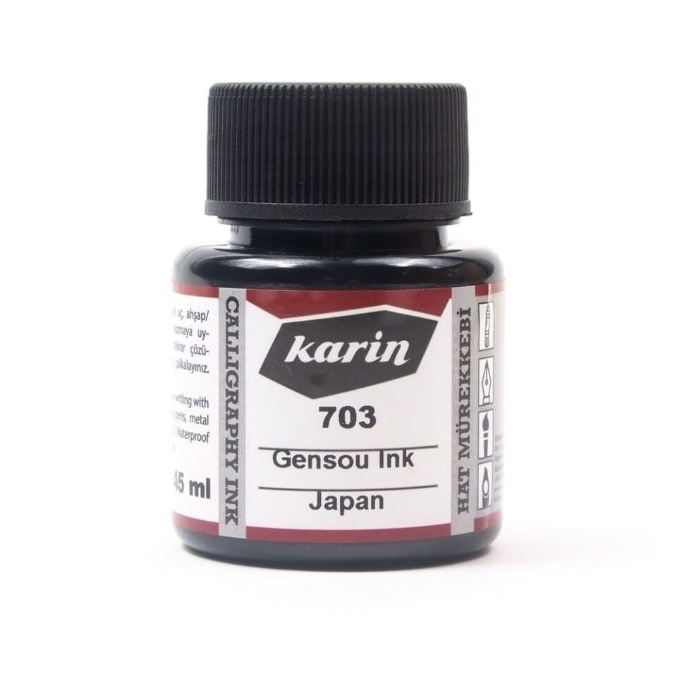 Kaligrafi ve Hat Mürekkebi 45 ml Gensou 703 Siyah