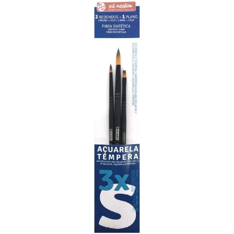 Art Creatıon 3'Lü Suluboya Fırça Seti (Small) - S