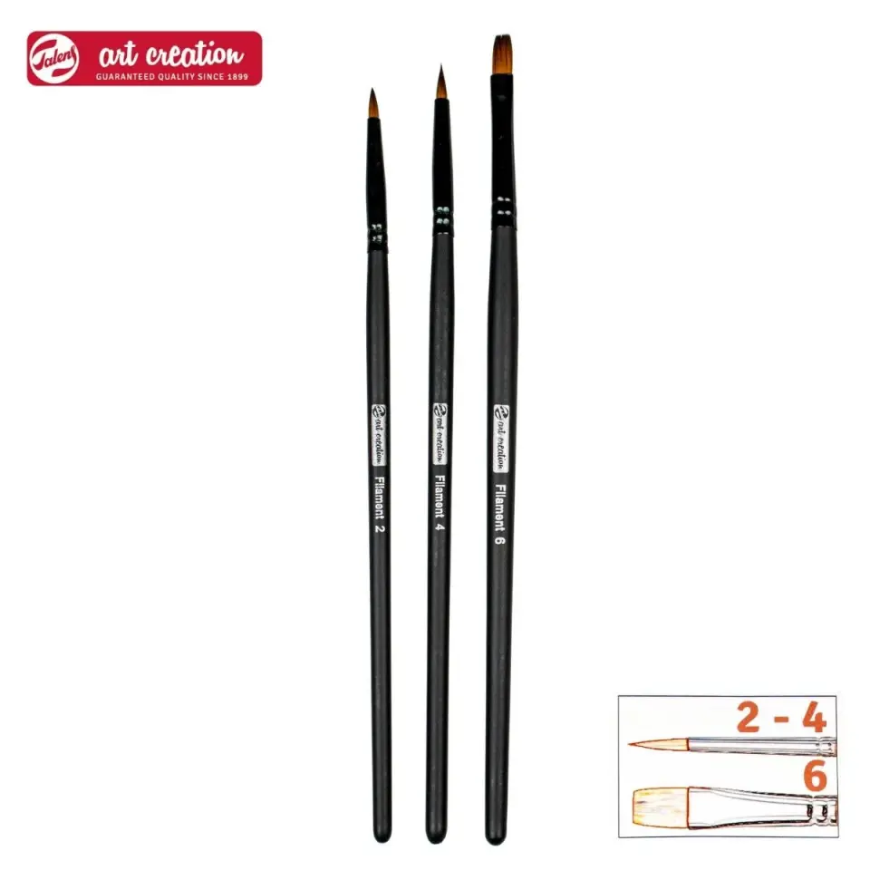 Art Creatıon Sentetik Fırça Seti School/Deco 3'Lü (S) Suluboya - Guaj