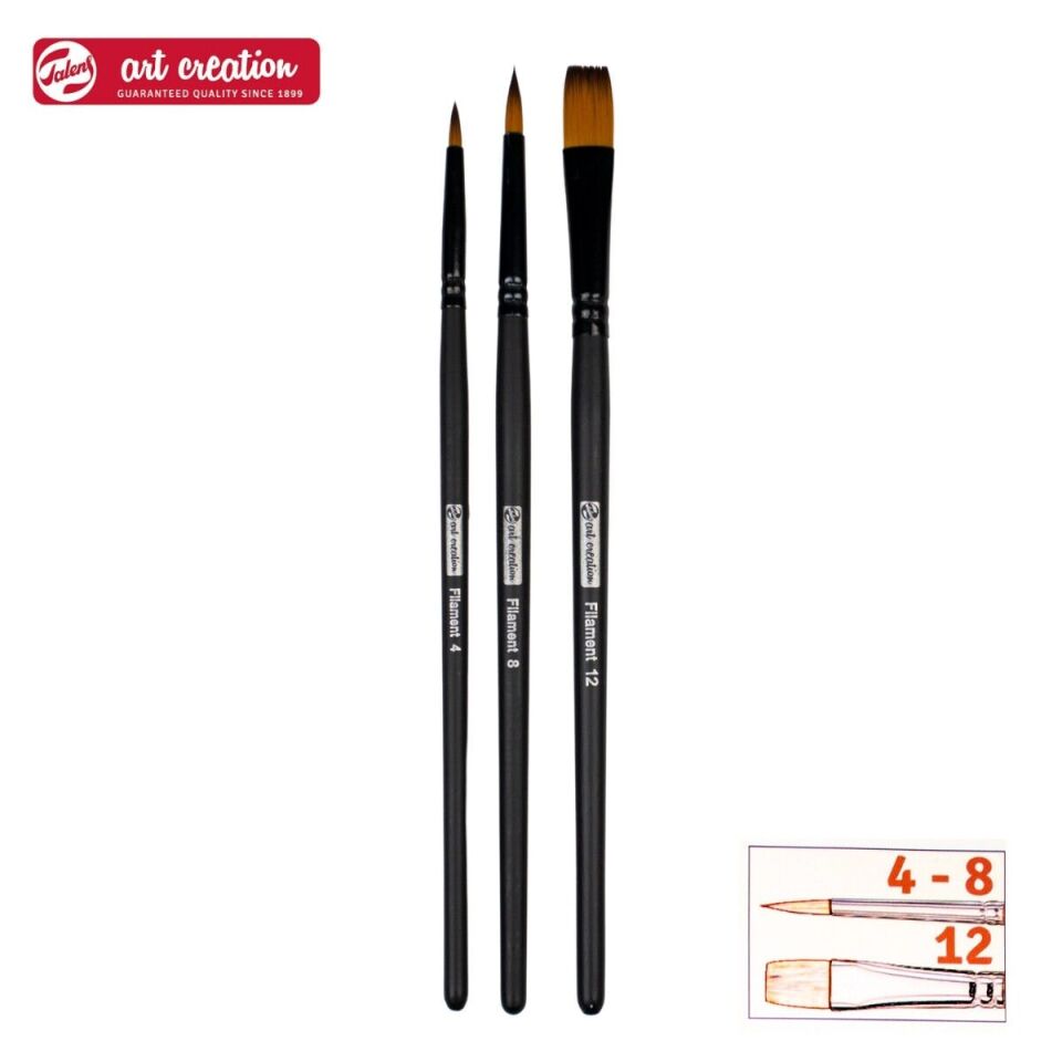 Art Creatıon Sentetik Fırça Seti School/Deco 3'Lü (L) Suluboya - Guaj
