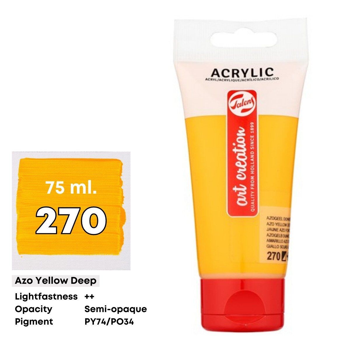 Talens Art Creation Akrilik Boya 75 ml Azo Yellow Deep 270