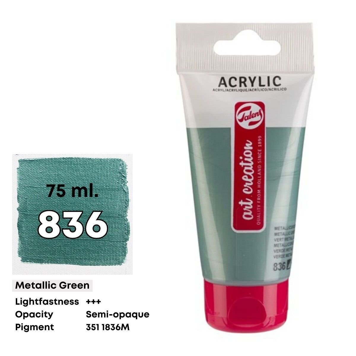 Talens Art Creation Akrilik Boya 75 ml Metallic Green 836