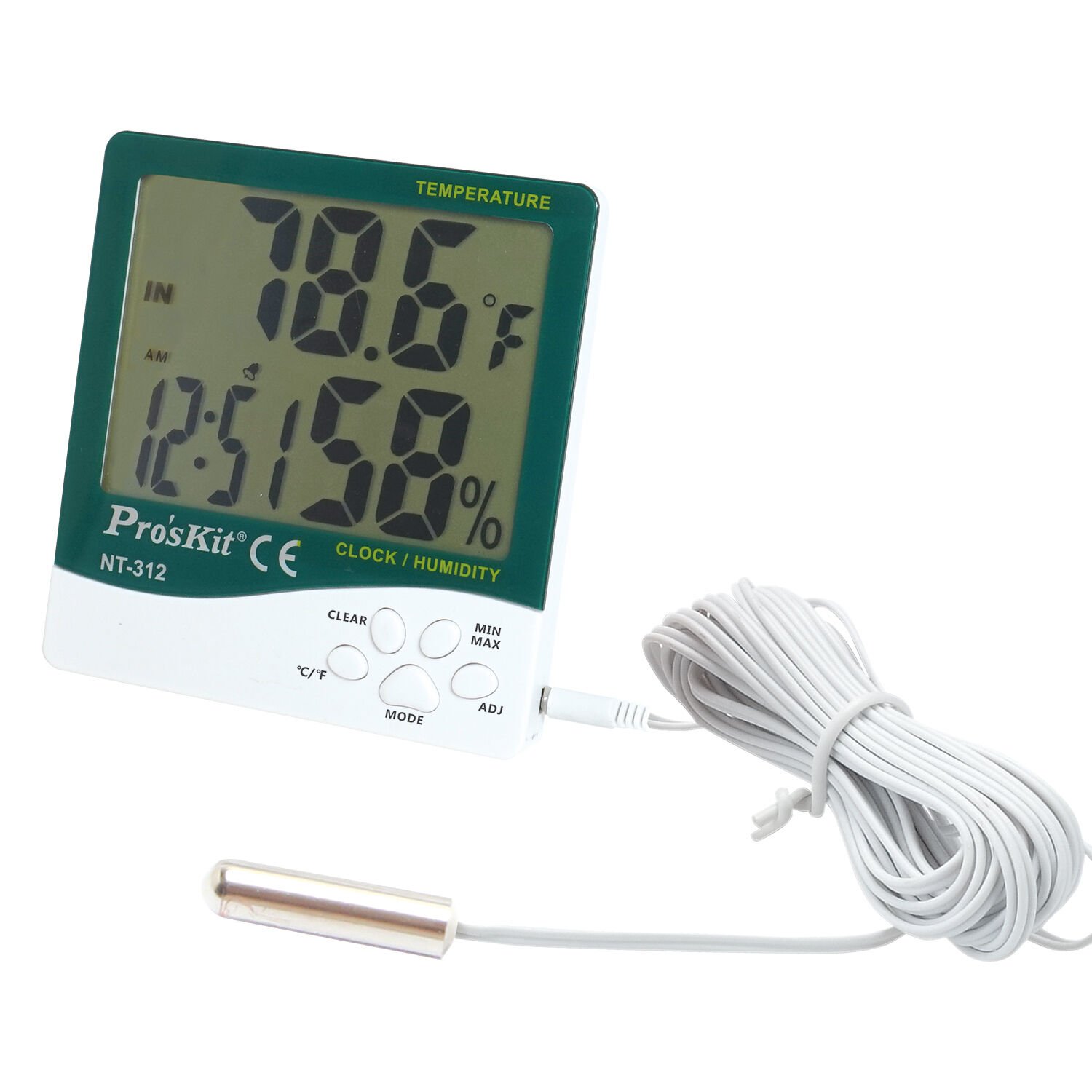 Proskit NT-312 Digital Sıcaklık Nem Ölçer (Problu)
