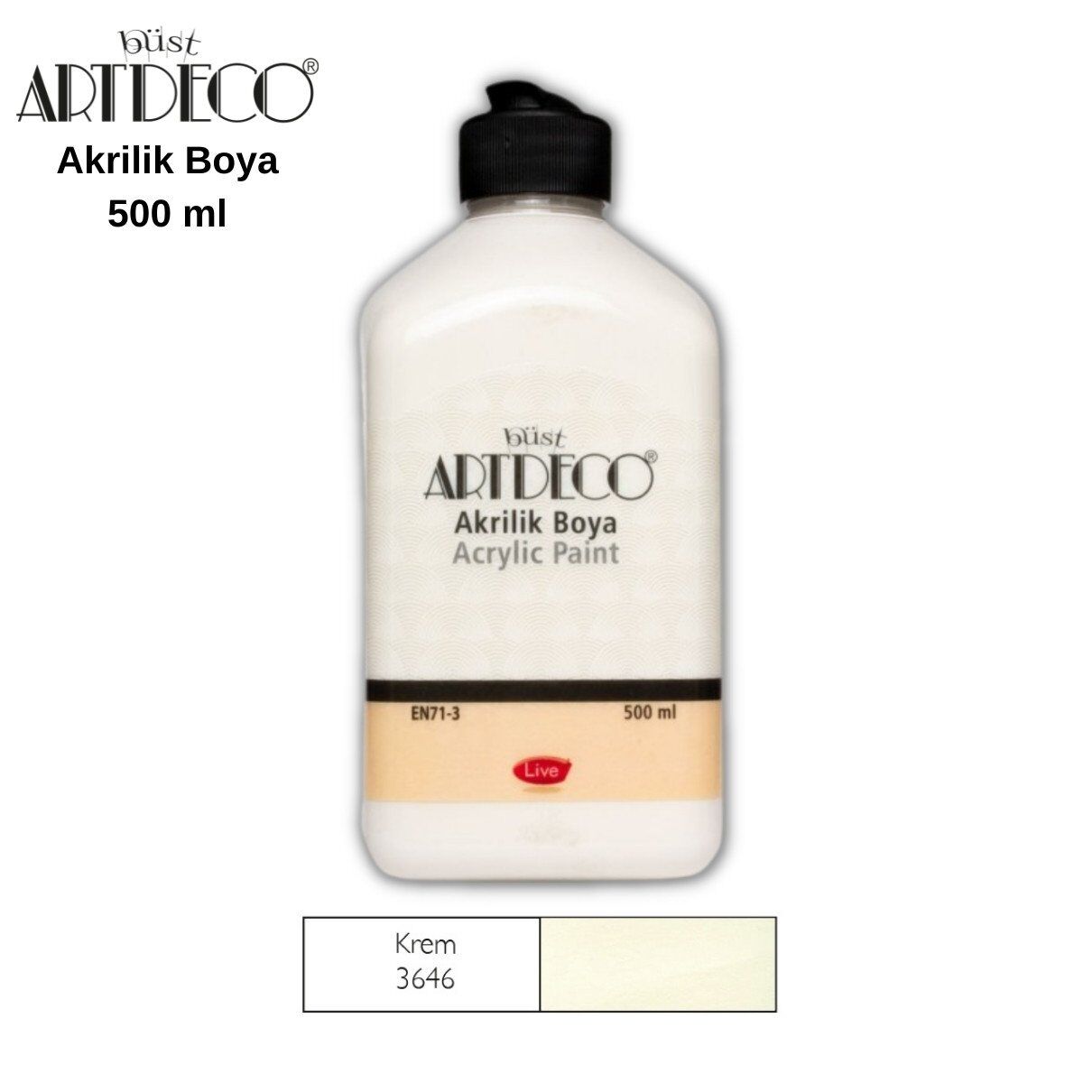 Artdeco Akrilik Boya 500ml 3646 Krem
