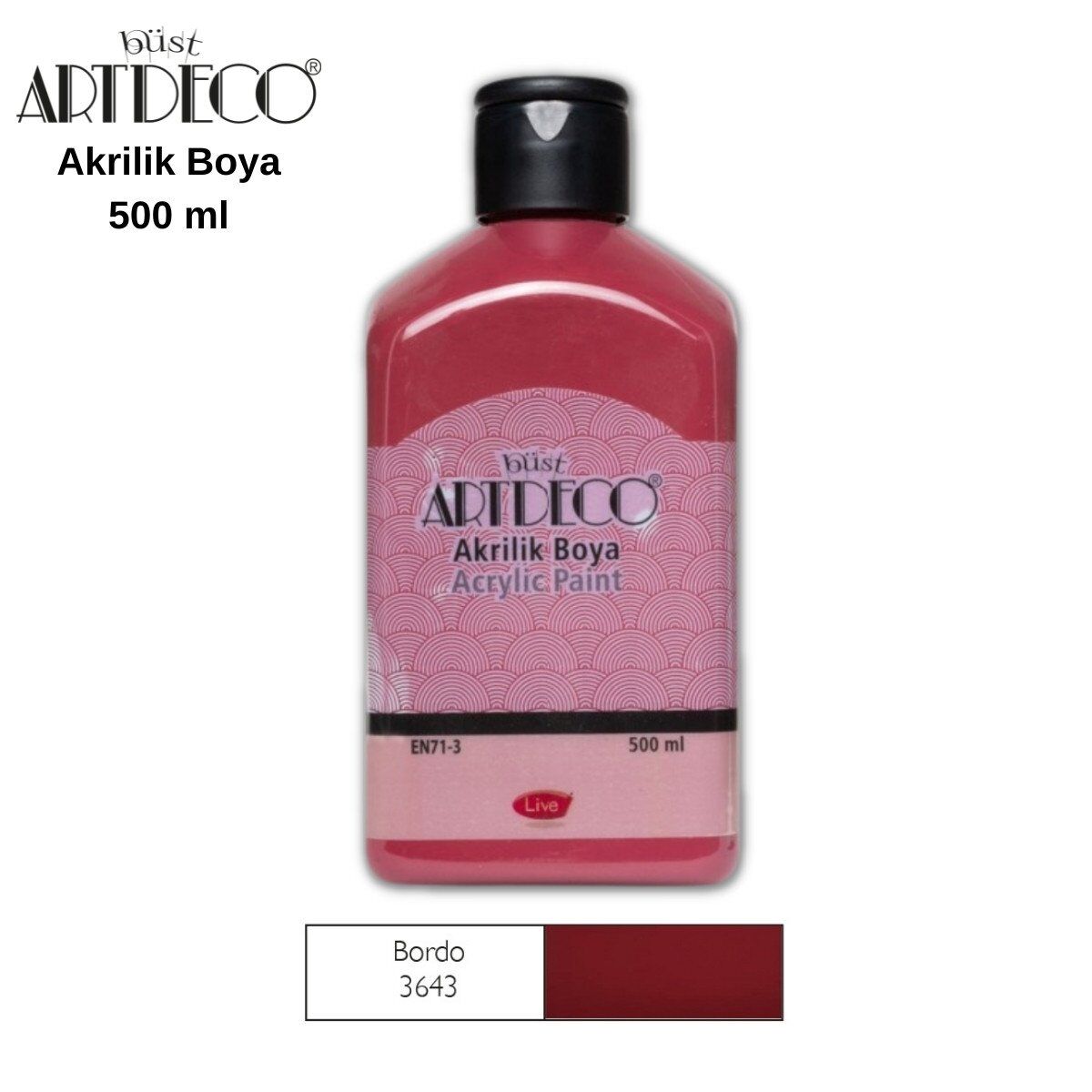 Artdeco Akrilik Boya 500ml 3643 Bordo