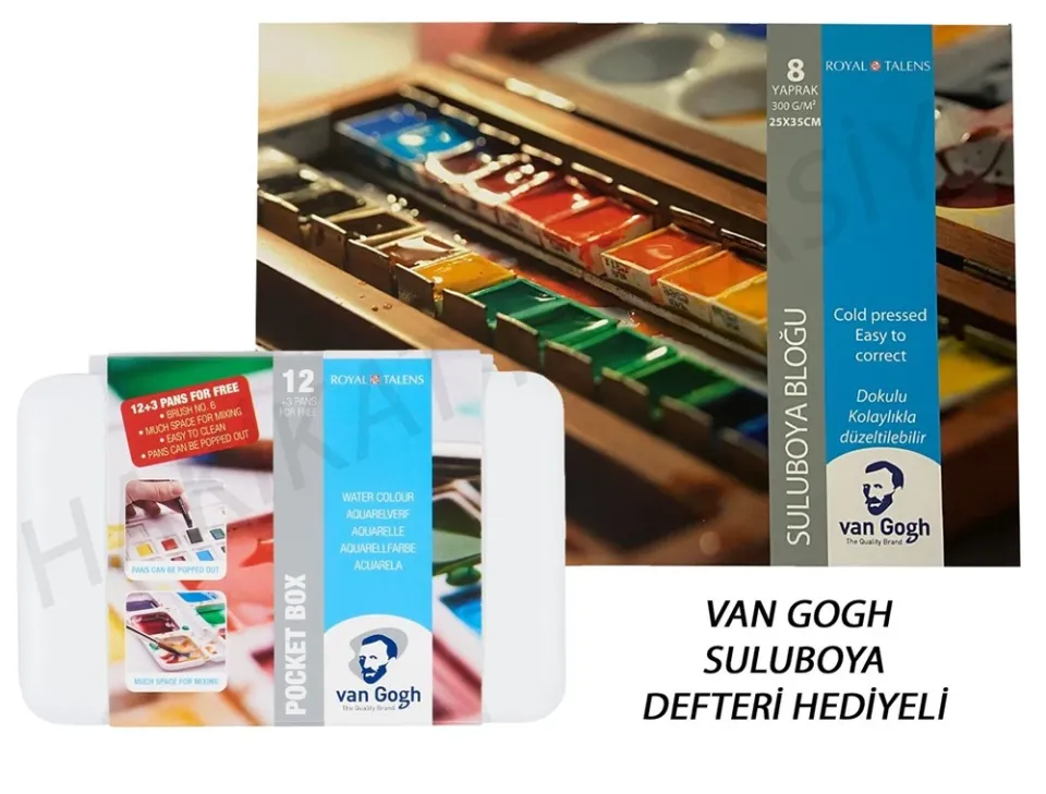 Talens Van Gogh Suluboya 12+3 Renk Set