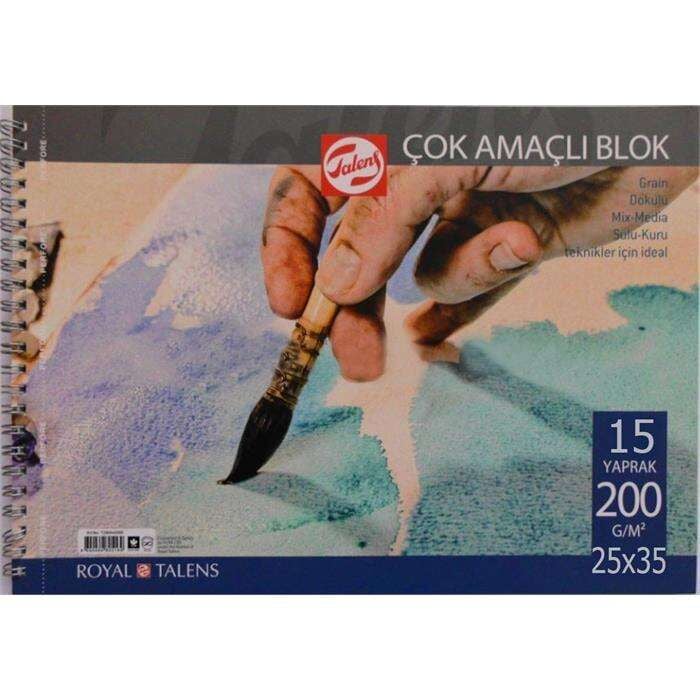 Talens Çok Amaçlı Resim Defteri 200 g 25x35 cm 15 Yaprak