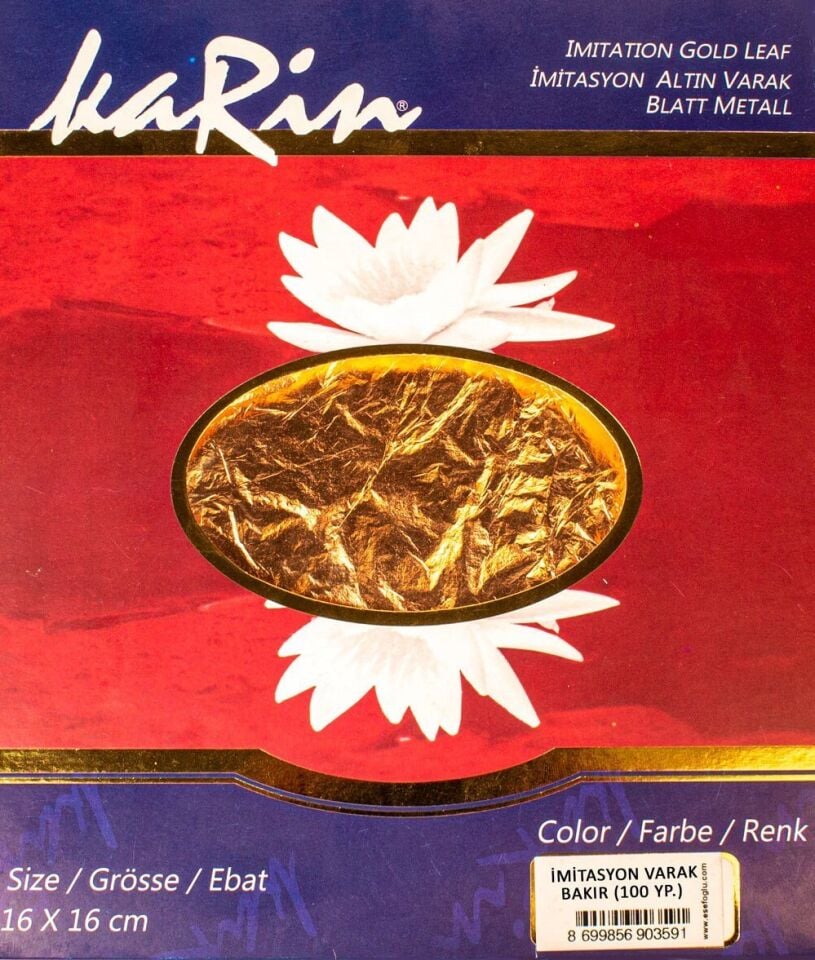 Karin İmitasyon Bakır Varak 16x16 cm 100 Yaprak