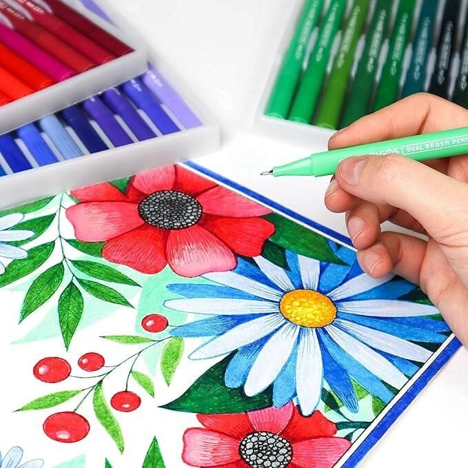 Pagos 120 Renk Dual Brush Su Bazlı Marker Seti