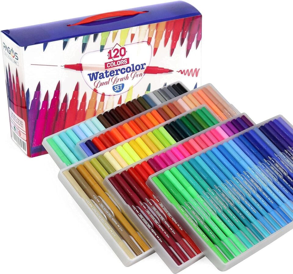 Pagos 120 Renk Dual Brush Su Bazlı Marker Seti