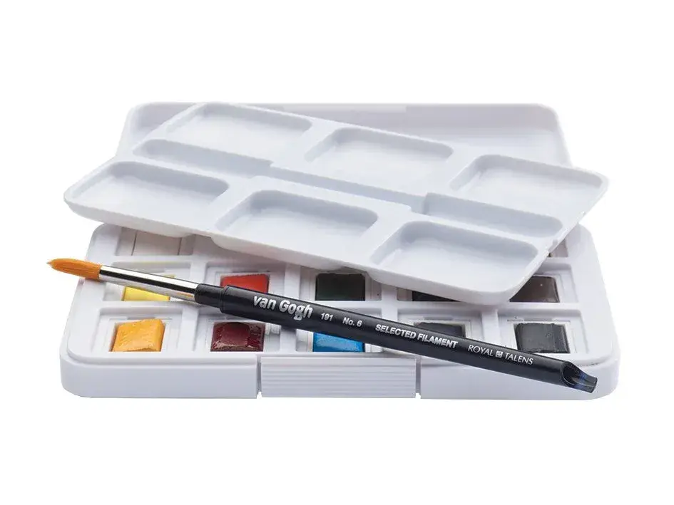 Talens Van Gogh Suluboya 12+3 Renk Set, Van Gogh Sulu Boya Bloğu 22.5x32 8 Yap. Hediye