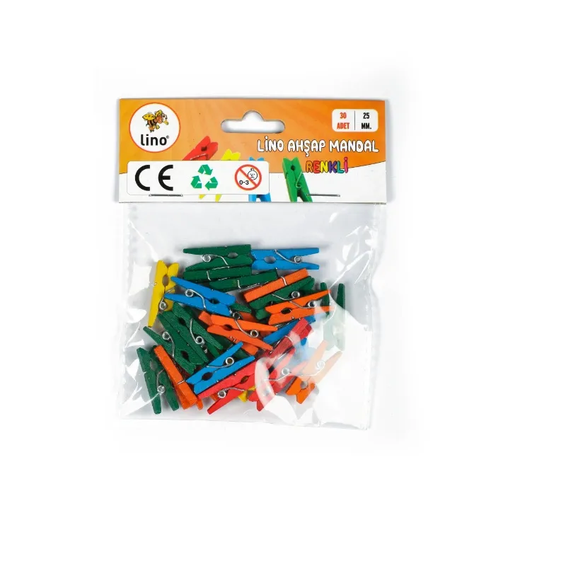 Lino Ahşap Mandal Renkli 25 Mm