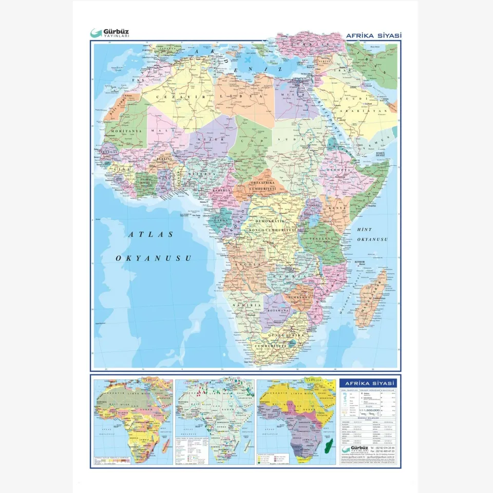 Afrika Siyasi Haritası  (Kaplamalı)
