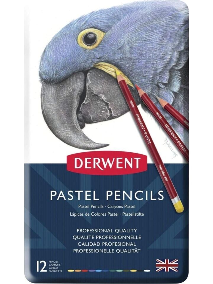 Derwent Pastel Pencil 12'li Teneke Kutu Pastel Kalem Seti