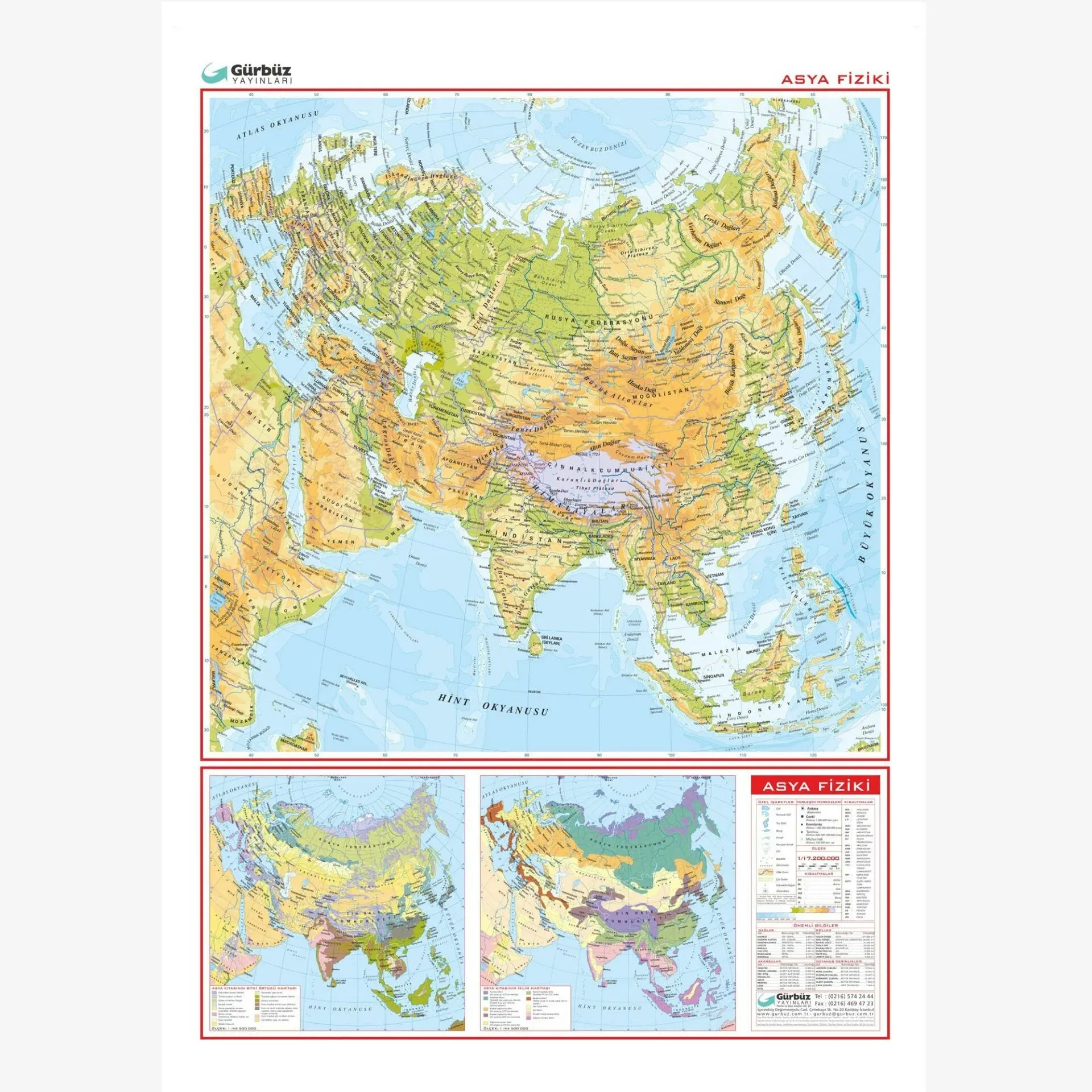 Asya Fiziki Haritası (Kaplamalı)