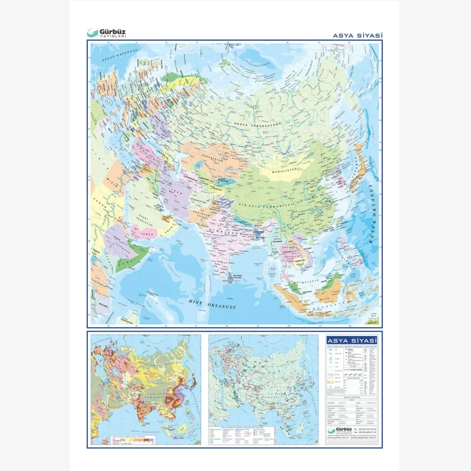 Asya Siyasi Haritası (Kaplamalı)