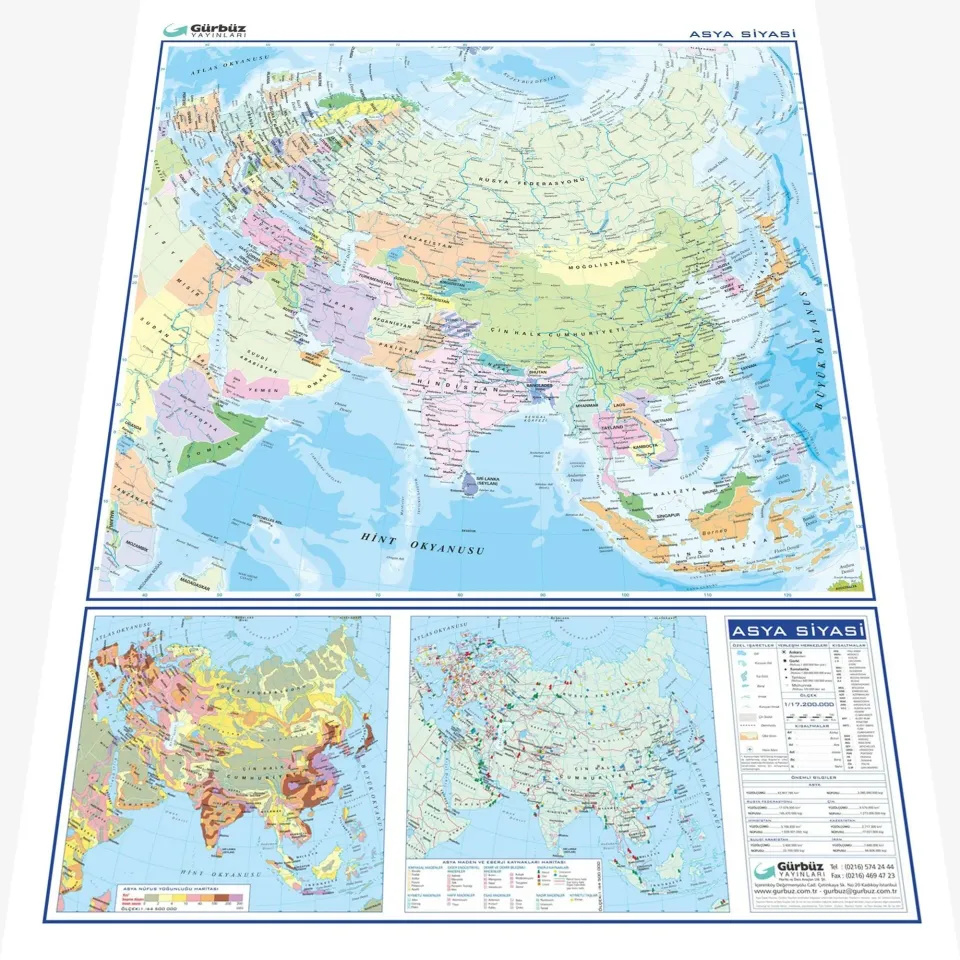 Asya Siyasi Haritası (Kaplamalı)
