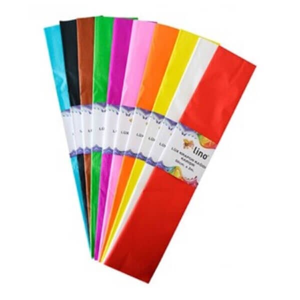 Lino Lüx Krapon Kağıdı 50x200 Cm.Karışık 10 Renk (PA-014)