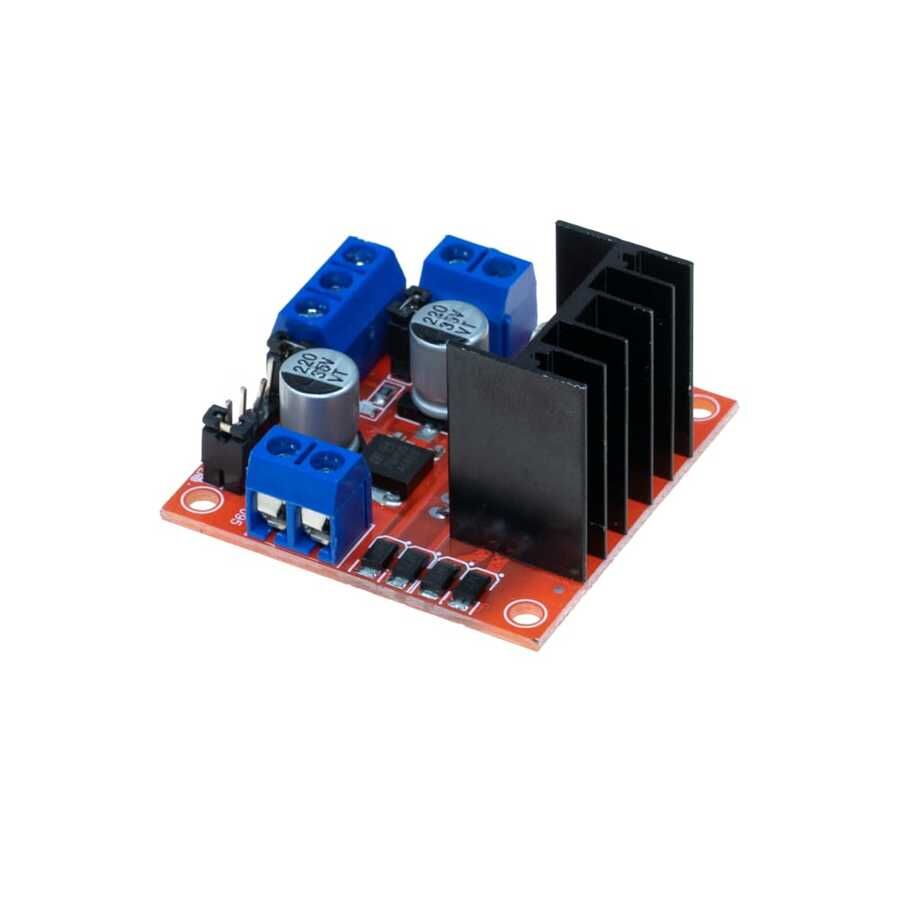 L298N Voltaj Regulatörlü Çift Motor Sürücü Kartı(Kırmızı PCB)