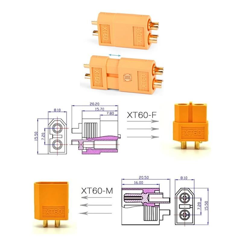 XT60 Erkek Dişi Soket Takım Konnektör-Batarya LiPo Pil Soket