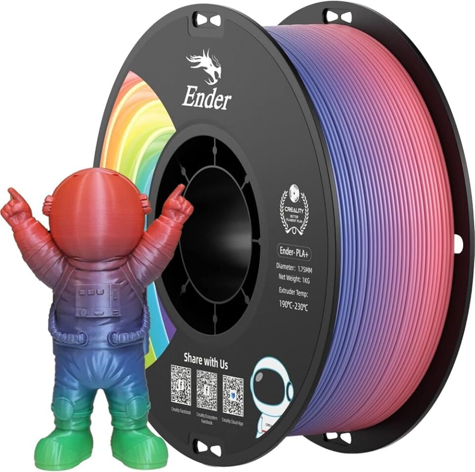 Creality Ender PLA+ Filament – 1kg 1.75mm Rainbow-Gökkuşağı