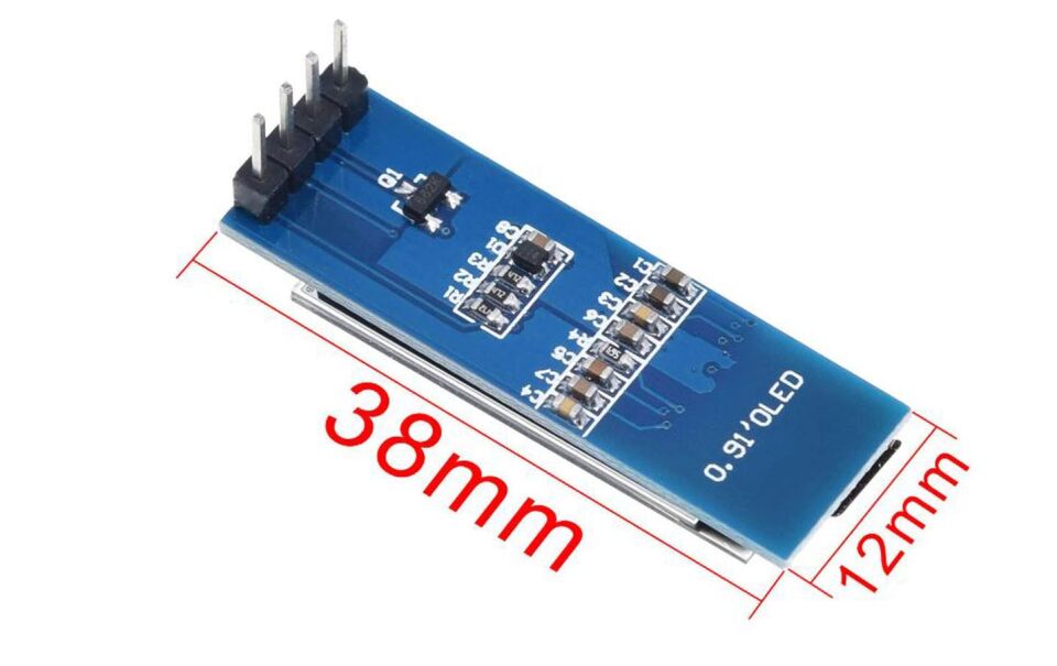 0.91'' 128x32 Oled Lcd Ekran SSD1306 - I2C Mavi