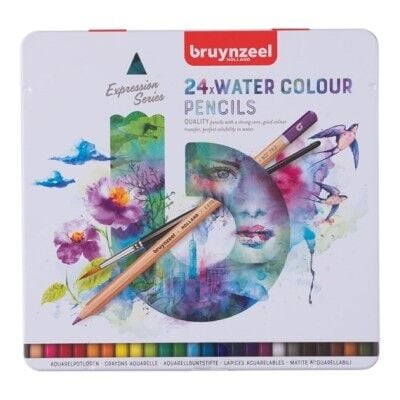 Bruynzeel Aquarelle Kuru-Sulu Kalem Boya Seti 24 Renk