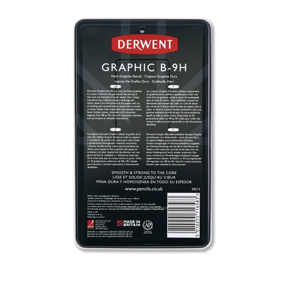 Derwent Graphic 12’li Dereceli Kurşun Kalem Seti B-9H